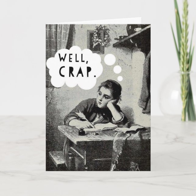 Funny I Miss You Vintage Illustration Card (Front)