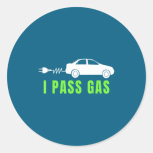 Funny I P Gas Electric Car I Love Evs Electri Classic Round Sticker