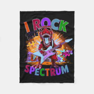 Funny I Rock The Spectrum Autism Mother Awareness Fleece Blanket