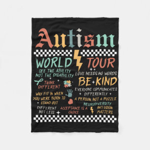 Funny I Rock The Spectrum Autism World Tour Autism Fleece Blanket