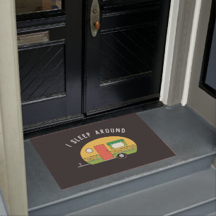 Funny I Sleep Around RV Camper Dark   Doormat