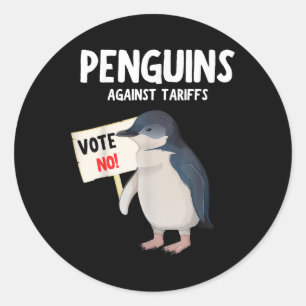 Funny I Stand With The Penguins, Penguins Against Classic Round Sticker