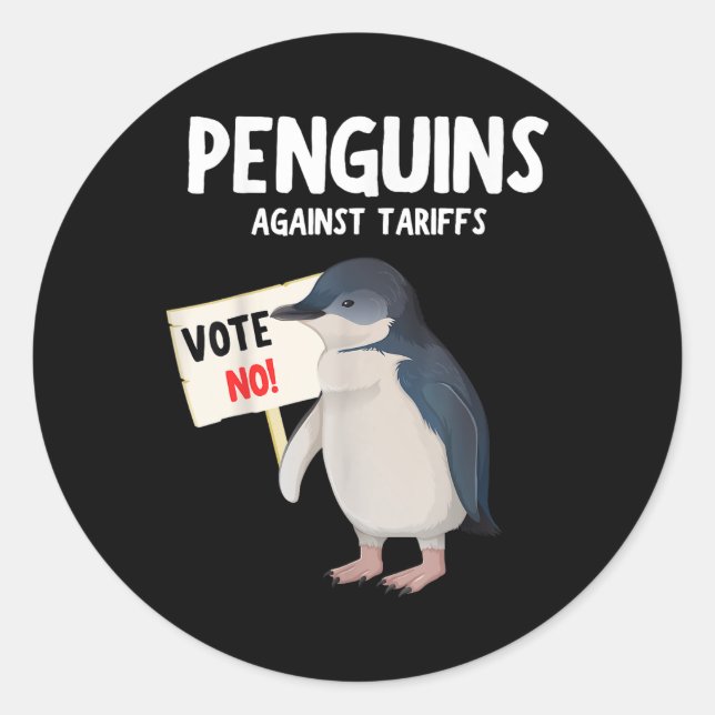 Funny I Stand With The Penguins, Penguins Against  Classic Round Sticker (Front)