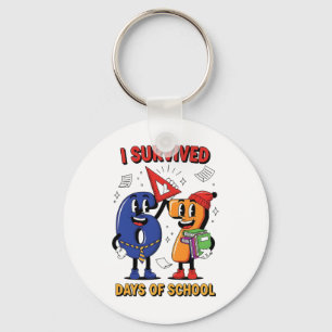 Funny I Survived 67 Days School Meme Kids Teacher Keychain