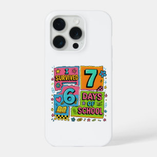 Funny I Survived 76 Days School Colorful Teacher iPhone 15 Pro Case