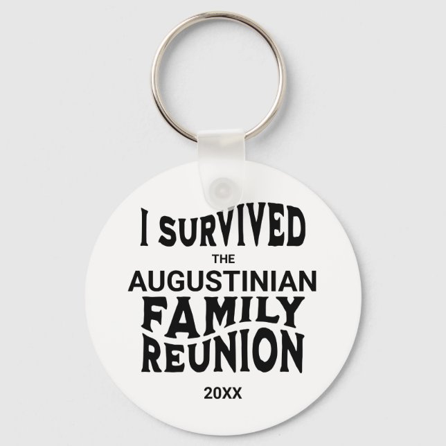 Funny I Survived Family Reunion Keychain (Front)