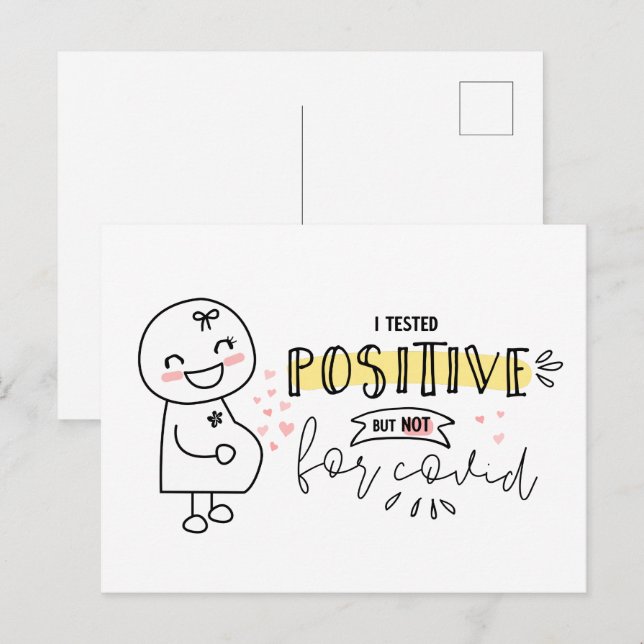 Funny I tested positive Pregnancy Announcement (Front/Back)