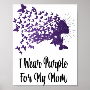 Funny I Wear Purple For My Mom Heimerheimer Awaren Poster