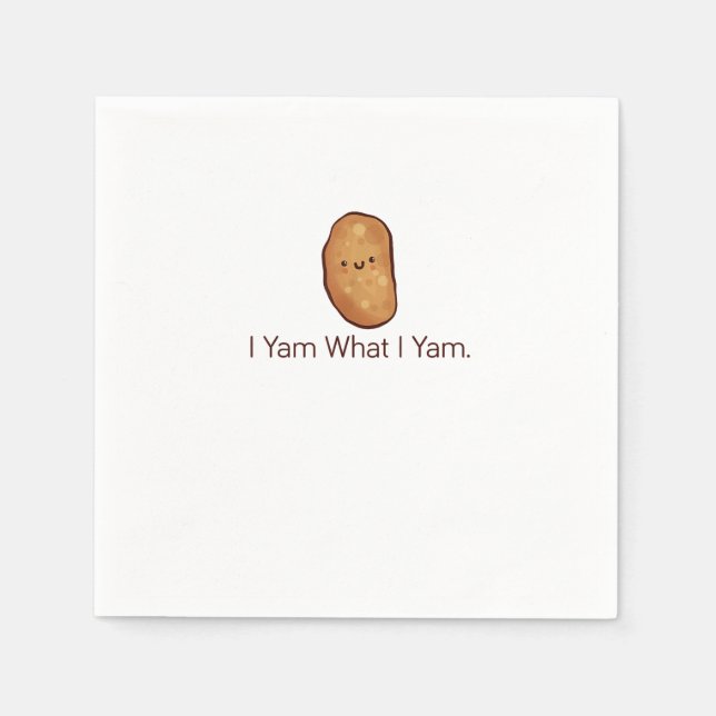 Funny I Yam What I Yam For Men, Women & Youth Napkin (Front)