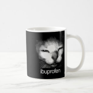 Funny Ibuprofen Cat Meme Retro Ugly Cat Face Mens  Coffee Mug