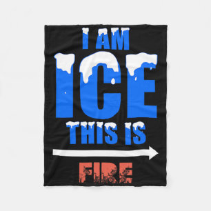 Funny Ice And Fire Costume Halloween Family Matchi Fleece Blanket