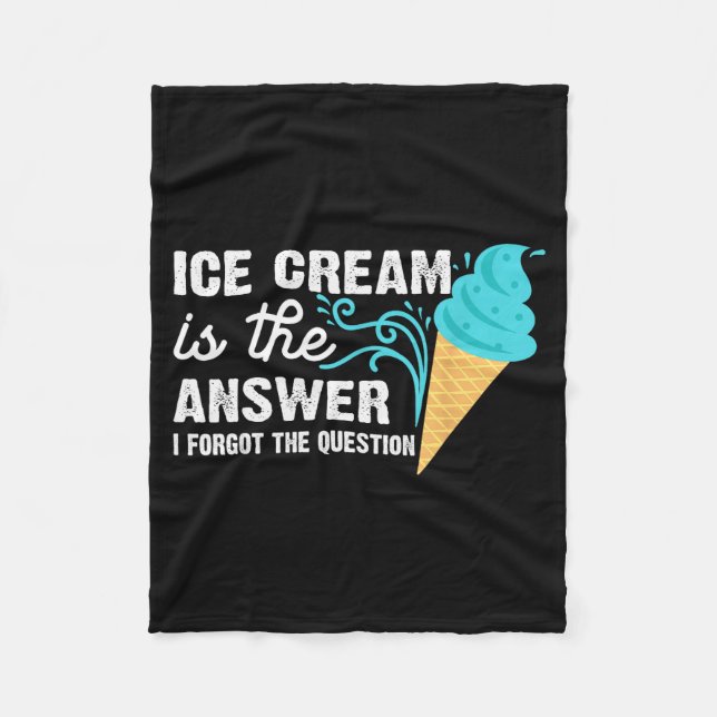 Funny Ice Cream Art For Men Women Kids Dessert Ice Fleece Blanket (Front)