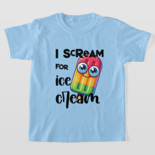 Funny ice cream scream word art T-Shirt