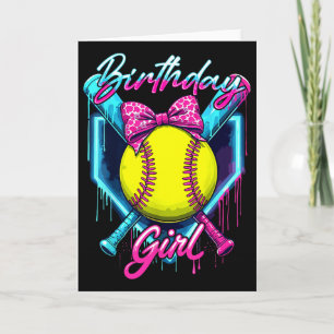 Funny Ice Cream Softll Drip Birthday Girl Softll P Card