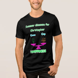 Funny Ice Cream Summer Dilemma Custom Name Neon T- Tri-Blend Shirt