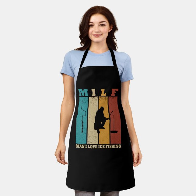 funny ice fishing apron (Worn)