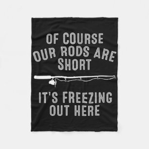 Funny Ice Fishing Art For Men Dad Father Ice Fishi Fleece Blanket