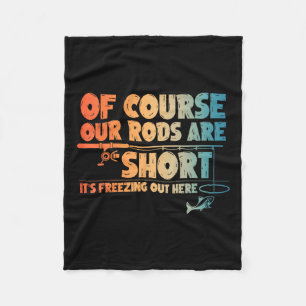 Funny Ice Fishing Art For Men Fishermen Ice Fishin Fleece Blanket