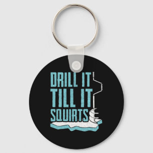 Funny Ice Fishing Design For Men Women Ice Fisher  Keychain