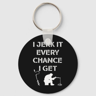 Funny Ice Fishing Quote For Frozen Lake Fisherman Keychain