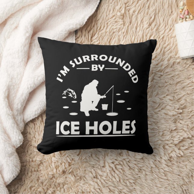 Funny ice fishing quote throw pillow (Blanket)