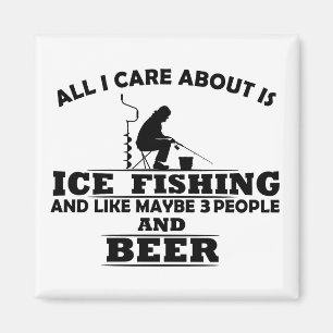 Funny Ice Fishing sayings  Magnet