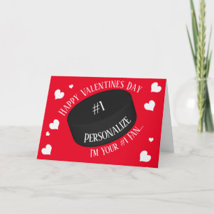 Funny Ice Hockey #1 Fan Valentines Holiday Card