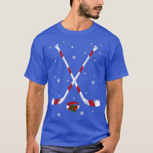 Funny Ice Hockey ChristmasCandy Stick Gift Kids  T-Shirt