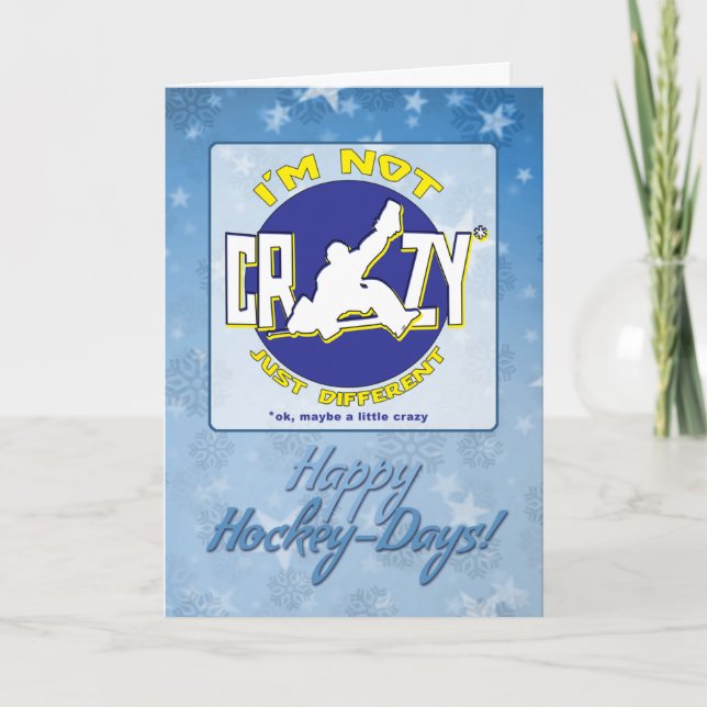 Funny Ice Hockey Goalie Christmas Card (Front)