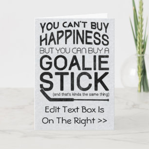 Funny Ice Hockey Goalie Greetings Card
