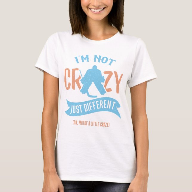 Funny Ice Hockey Goalie Tee Shirt (Front)