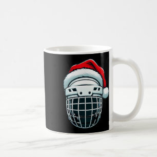 Funny Ice Hockey Helmet Santa Hat Christmas Holida Coffee Mug