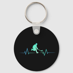 Funny Ice Hockey Player Heartbeat Hockey Gift      Keychain