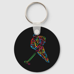 Funny Ice Hockey Player Ice Hockey Fan Graphic Out Keychain
