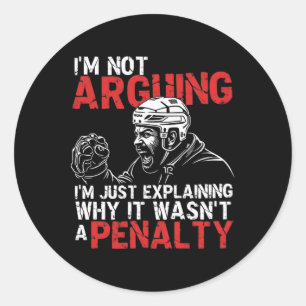 Funny Ice Hockey Player Sports Humor Classic Round Sticker