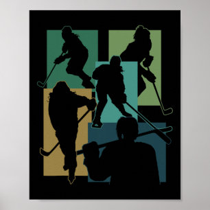 Funny Ice Hockey Puck Stick Winter Game Ice Hockey Poster