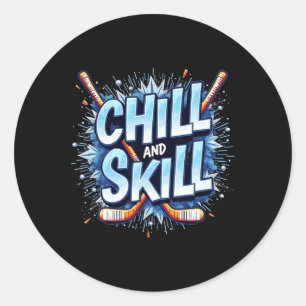 Funny Ice Hockey Quote Gift Skill Classic Round Sticker