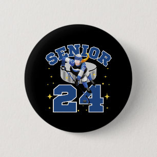 Funny Ice Hockey Senior 2024 2 Inch Round Button