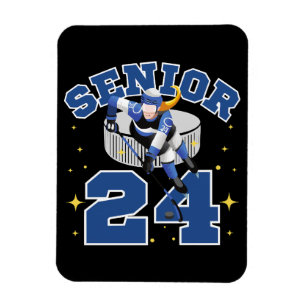 Funny Ice Hockey Senior 2024 Magnet