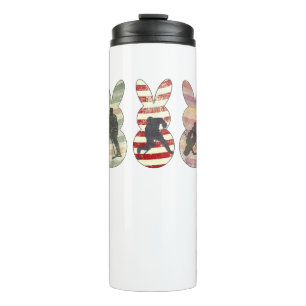 Funny Ice Hockey Sports Easter Bunny Rabbits Easte Thermal Tumbler