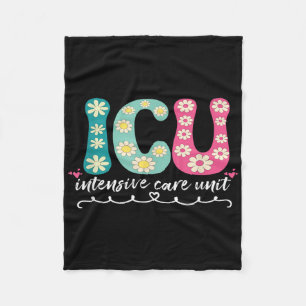 Funny Icu Nurse Intensive Care Unit Nurse Emergenc Fleece Blanket