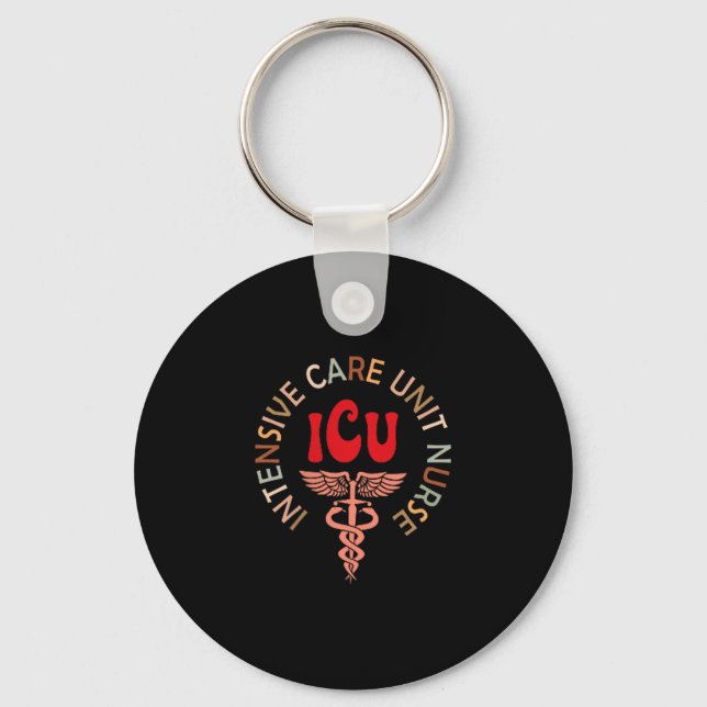 Funny Icu Nurse Intensive Care Unit Nurse Emergenc Keychain (Front)
