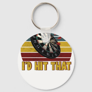 Funny I'd Hit That Dart Board Target Darts Player  Keychain
