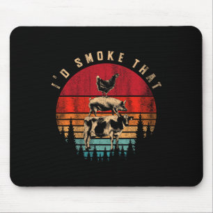 Funny Id Smoke That Barbecue Chef Grillmaster Gift Mouse Pad