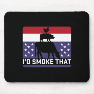 Funny I'd Smoke That Barbecue Retro Grilling Bbq Mouse Pad