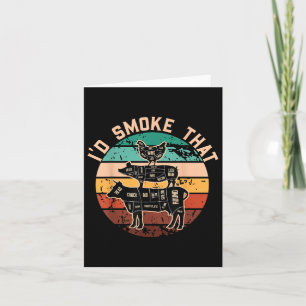 Funny Id Smoke That Funny Barbecue Retro Grilling Card