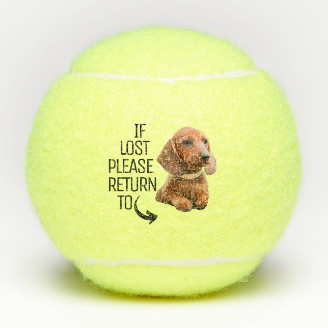 Funny If Lost Return To Dog Photo Tennis Balls (Front)