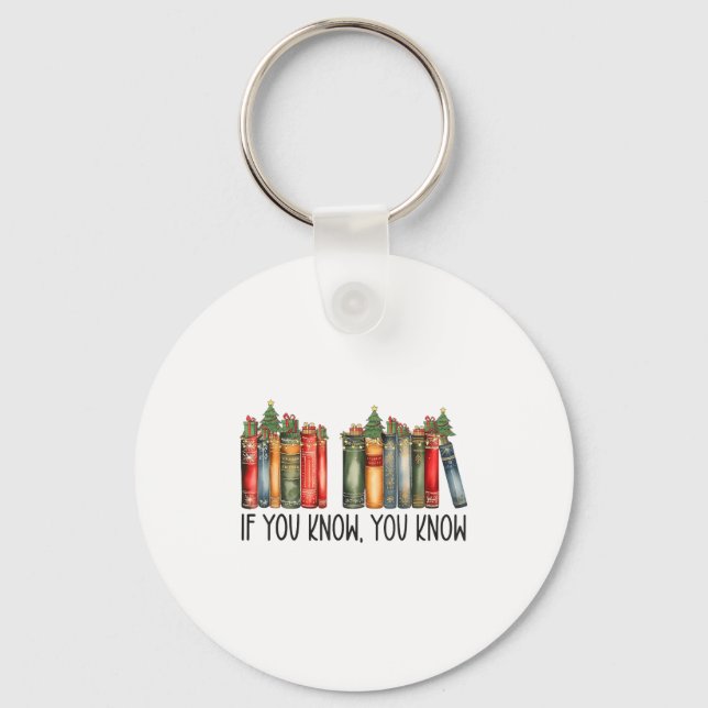 Funny If You Know You Know 6 7 Reading Books Chris Keychain (Front)