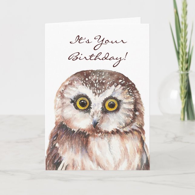 Funny If You Must be Genius, Old Age Owl Card (Front)