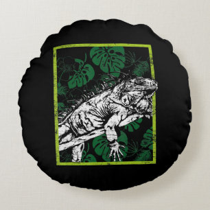 Funny Iguana Lovers Gift Round Pillow